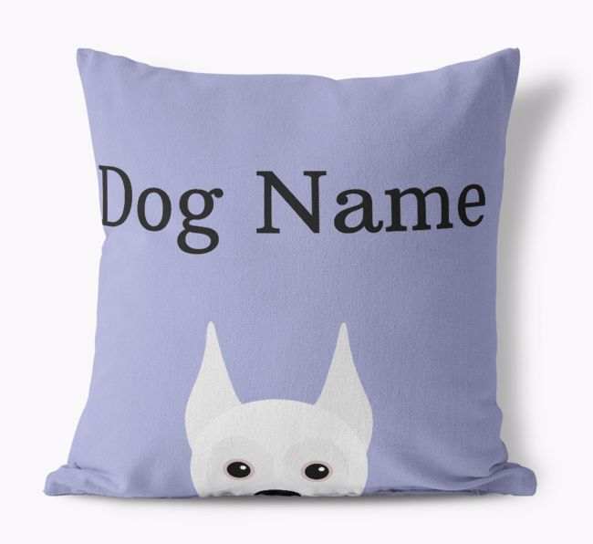 {dogsName}'s Icon & Name: Personalized {breedFullName} Canvas Pillow